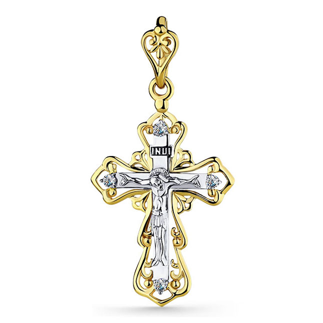 Крест, золото, бриллиант, 8-580436-00-00